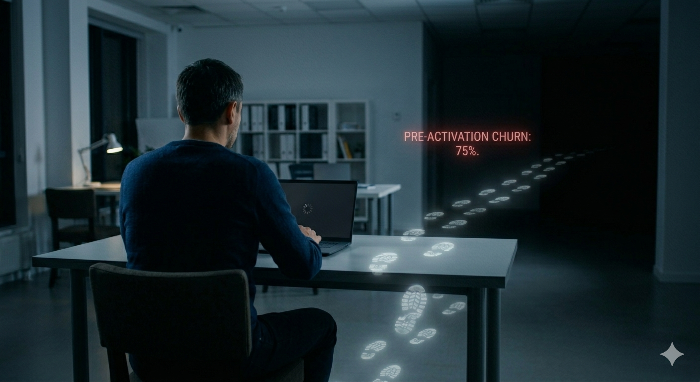 Pre-activation churn: These users never appear in your retention data. They just disappear